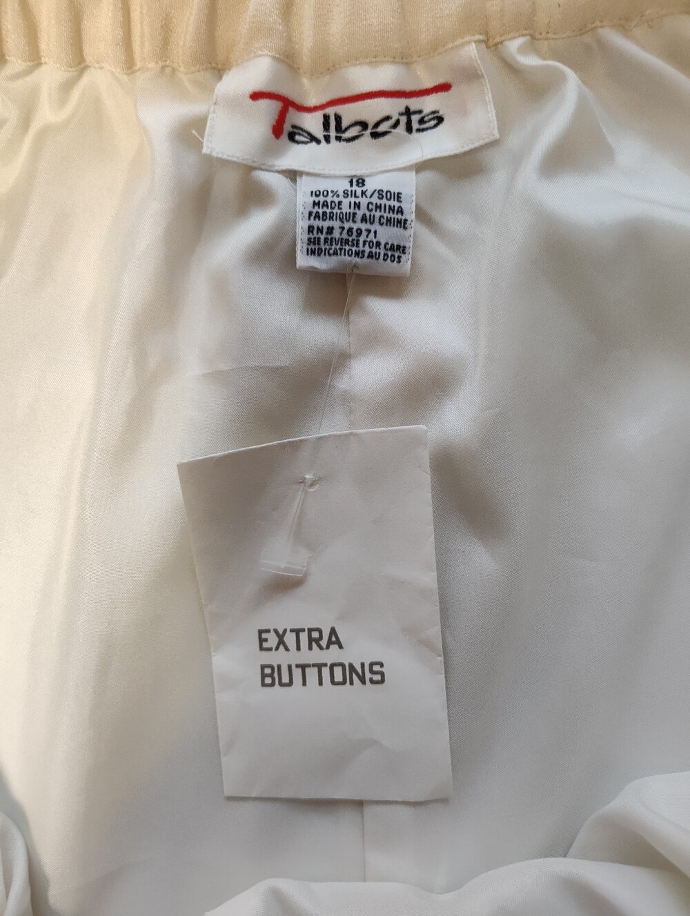 NWT! Women's Talbots 100% Silk Pleated Wide Leg Pants - Ivory - Size 18 - Picture 5 of 5